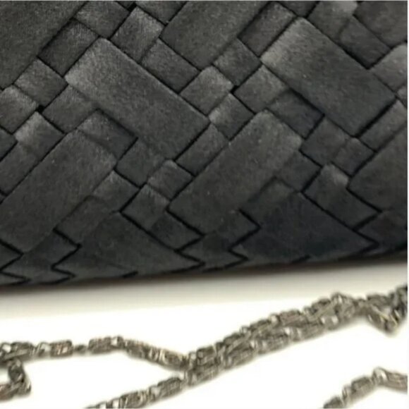 Casa di Borse Frame Black Basketweave Clutch/Shoulder Evening Bag - Picture 8 of 8